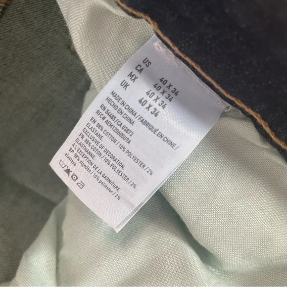 NWT American Eagle Outfitters Slim 40W X 34L Extreme Flex Denim Dark Blue Jeans - Picture 10 of 16